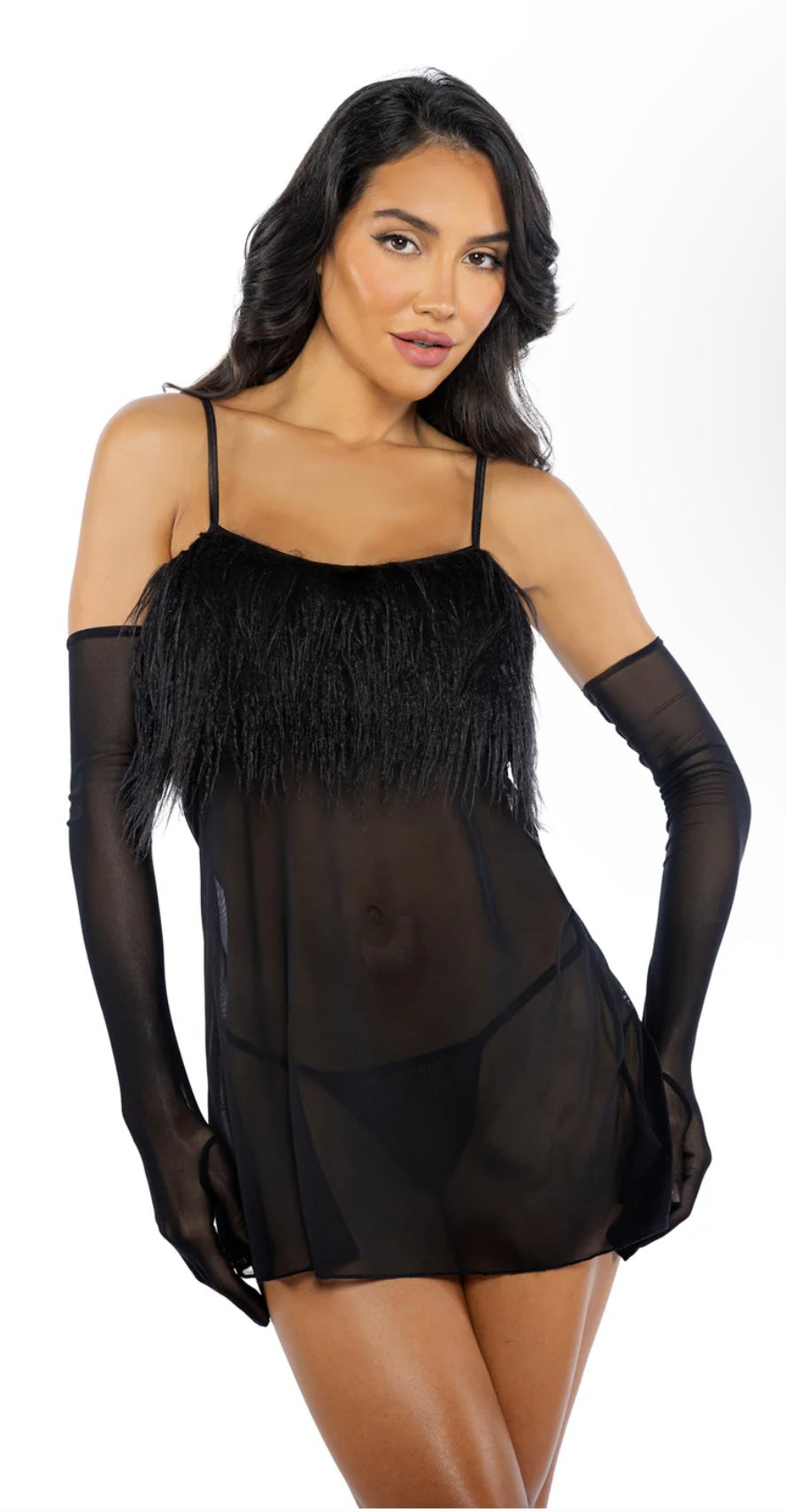 AMELIA 2-PIECE FEATHER BABYDOLL