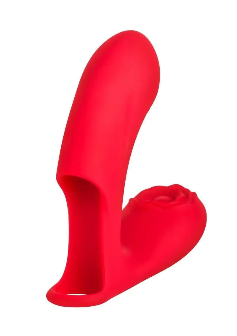 Bloomgasm Rose Touch Pulsing Rechargeable Silicone Finger Vibrator – Red