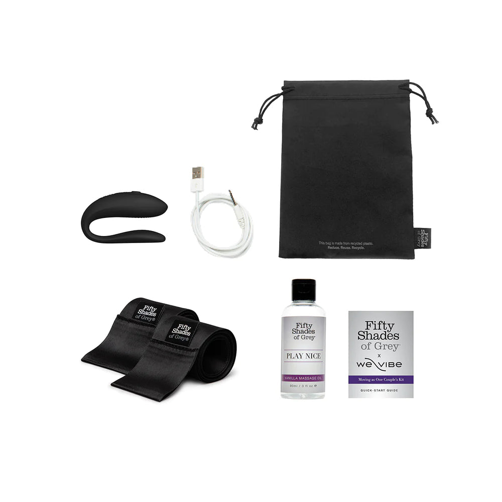 Fifty Shades of Grey X We-Vibe Moving As One Rechargeable Silicone Couples Kit