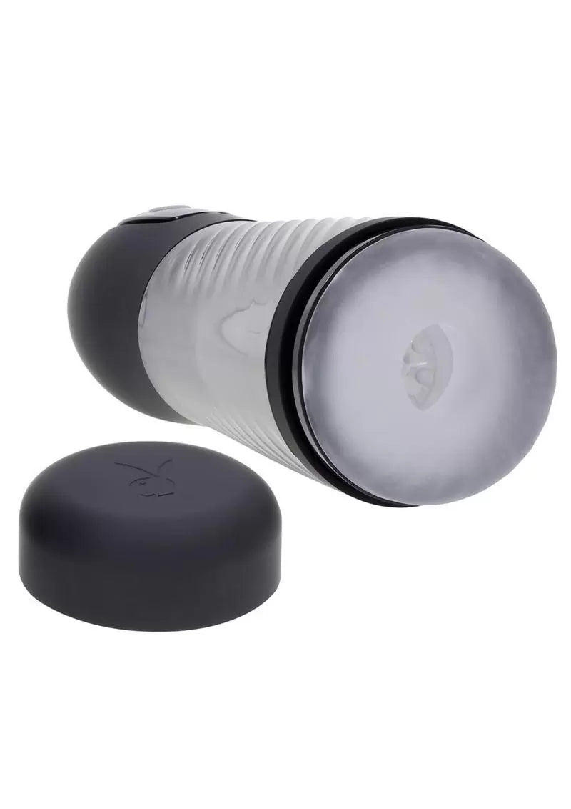 Playboy Whirlwind Rechargeable Thrusting and Spinning Stroker – Black