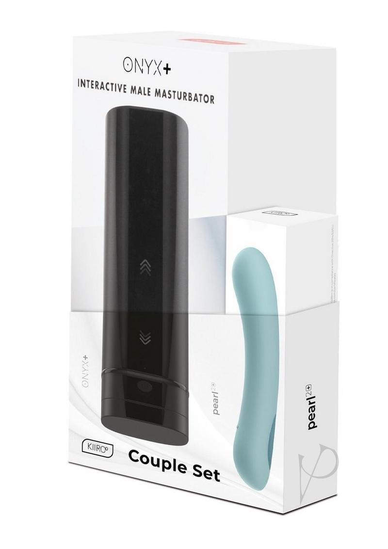 Kiiroo Onyx+ and Pearl2+ Couple Set Masturbator and Vibrator – Turquoise