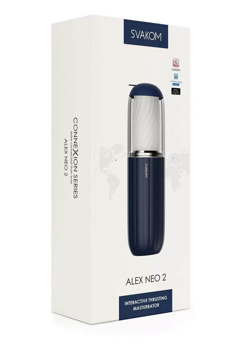 Svakom Alex Neo 2 Interactive Thrusting Rechargeable Masturbator – Black