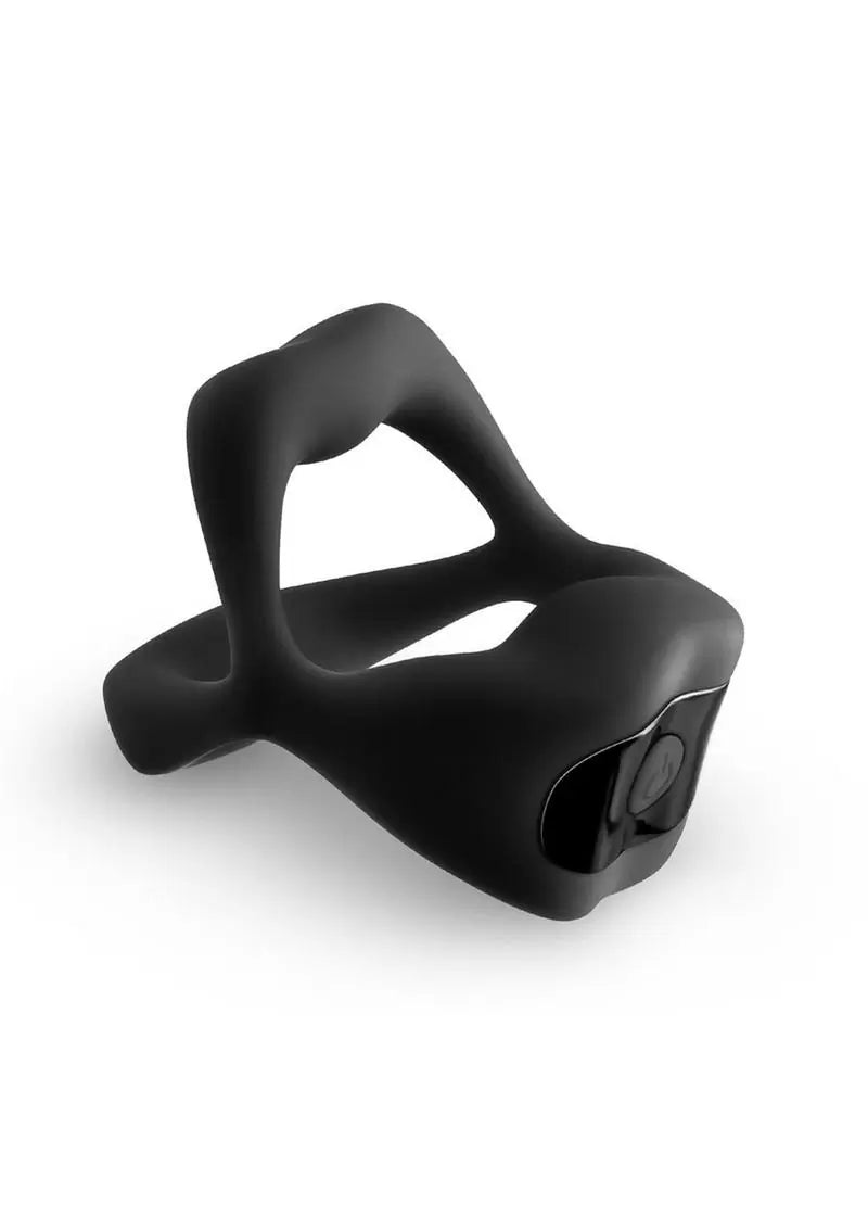 Techno Strobe Rechargeable Silicone App Compatible Cock Ring – Black