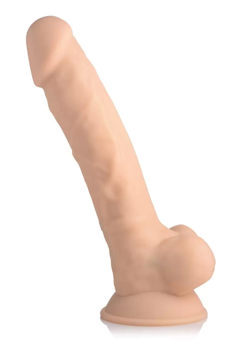 Fleshstixxx Silicone Rechargeable Vibrating Dildo With Balls 8in